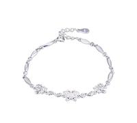 for Women 925 with Butterfly, Zircon,Gifts for Her Women Girls Best Friend Birthday-Chain 15.5+3cm