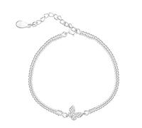 for Women 925 with Butterfly, Zircon,Gifts for Her Women Girls Best Friend Birthday-Chain 15.5 cm+3.5 cm