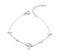 for Women 925 with Butterfly, Zircon,Gifts for Her Women Girls Best Friend Birthday-Chain 17+3cm