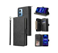 For Xiaomi Redmi Note 12 5G Global / Poco X5 9 Card Slots Zipper Wallet Bag Leather Phone Case
