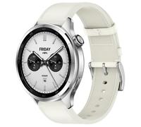 For Xiaomi Watch S4 Press Button 22mm Leather Watch Band(White)