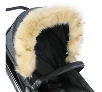 For-Your-Little-One Passeggino con cappuccio in pelliccia compatibile su Bumbleride, beige