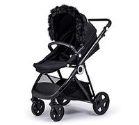 For-Your-Little-One - Passeggino con cappuccio in pelliccia, compatibile su Jane, colore: Nero