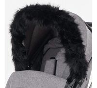 For-Your-Little-One - Passeggino con cappuccio in pelliccia, compatibile su Pericles, colore: Nero