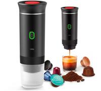 FORA Macchina per caffè espresso portatile, 3 in 1, capsule e caffè macinato, 20 bar