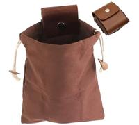 Foraging Bag 8.5x7.9 Inch Foldable Portable Drawstring Belt Pouch Multi-Use Canvas Pouch Harvest Bag for Travel, Camping, Hiking, Hunting, Claret
