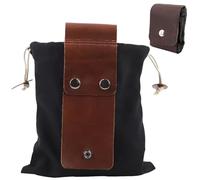 Foraging Bag 8.5x7.9 Inch Foldable Portable Drawstring Belt Pouch Multi-Use Canvas Pouch Harvest Bag for Travel, Camping, Hiking, Hunting, Black