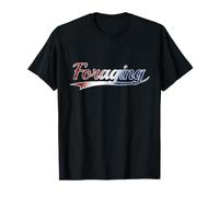 Foraging Mushroom Hunter Distressed American USA Maglietta
