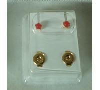 FORALOBO ORECCHINI PIERCING STERILI PRE FORO PRE-ORECCHINI PLACCATI ORO CAFLON