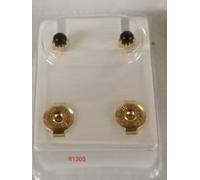 FORALOBO ORECCHINI PIERCING STERILI PRE FORO PRE-ORECCHINI PLACCATI ORO CAFLON