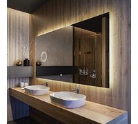 FORAM Personalizza Controluce LED Specchio - su Misura - con Interruttore e Accessori Caldo - Freddo Bianco L58