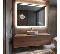 FORAM Specchio da Bagno con LED Illuminazione, Specchio da parete a LED per il bagno 130x50 cm Aurora - su Misura - Personalizzabile - moderno specchi retroilluminato