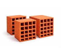 Foratella 8x25x25 cm in Laterizio - Kit 3 Pezzi - Mattone Forato per Tramezzi e Divisori Interni - LEMAG SRL