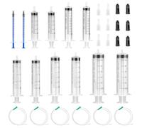 Forbabe 30 siringa senza ago 1 ml 5 ml 10 ml 20 ml 30 ml 60 ml colostro siringa con tubo flessibile riutilizzabile siringa in plastica set per laboratori alimentazione animali irrigazione piante