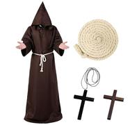 Forbabe Costume da monaco da uomo per Carnevale, carnevale, Halloween, classico costume da monaco da uomo