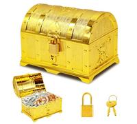 Forbabe Scrigno del tesoro per il compleanno dei bambini, con coperchio e serratura con chiave per conservare e decorare, regalo per bambini