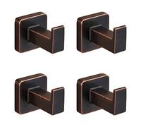 FORBATH Ganci per asciugamani in bronzo, gancio per accappatoio da bagno, montaggio a parete, ganci da parete in bronzo lucidato a olio, ganci per cappelli, 4 ganci quadrati