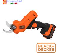 Forbice a Batteria Potatura BLACK+DECKER Cesoia Taglio 25mm Litio 18V-2Ah 500 T