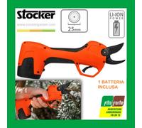 FORBICE A BATTERIA STOCKER VULCANO E-25TR BASIC DA POTA CESOIA FORBICI 1 BATTERI
