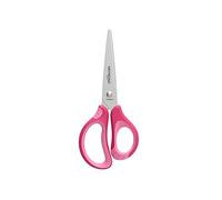 Forbice per bambini in metallo - Dimensione 15 cm - Colore rosa - Forbici per bambini con manico ergonomico rivestito in gomma - Materiale scolastico ideale per lavori artigianali - Keyroad