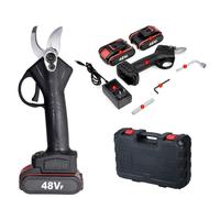 forbice potatura a batteria 48v cesoia 3.0ah taglio 25mm 2 batterie