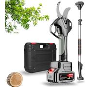 Forbice Potatura a Batteria 50mm con Asta di Estensione: Cesoie Potatura Elettriche Professionali con 4500 mAh Batteria - Forbice Elettrica per Potatura con LCD Display per Jardinage, 1Battery