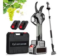 Forbice Potatura a Batteria, 50mm Forbici Potatura a Batteria con Asta, Cassetta degli Attrezzi Resistente, Batteria da 4500 mAh, Forbici Potatura per Vigneti, Ulivi, Giardinaggio,2Batteries