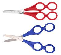 Forbici 4-Anelli,Forbice Per Bricolage,Forbici Per Apprendimento,Forbici Per Imparare A Lavorare,Forbici Terapeutiche,Forbici Madre-Bambino Con Doppio Manico,Blu,Rosso,2PC,Kiuiom