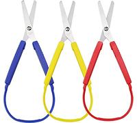 Forbici Carta Apertura Automatica,3 pezzi Mini Forbici Ad Anello Stitch Mancini e Destrorsi Tenere e Sicure Colorate Facile Grip Passanti Colorati Adattate In Acciaio Forbice Bambini Per Adolescenti