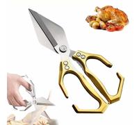 Forbici Cucina Multifunzionali Per Impieghi Gravosi,Trinciapollo Con Impugnatura Ergonomica,Forbici 2 In 1 Acciaio Inox Con Schiaccianoci,Per Tagliare Carne E Pesce(D)