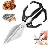 Forbici da cucina multifunzionali resistenti con lame resistenti alla corrosione e taglio ossa ad alta resistenza, forbici per pollame in acciaio inox per carne, pesce e tacchino
