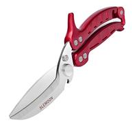 Forbici da cucina, resistenti e caricate a molla, con bordo seghettato, staccabili come mannaia, multiuso in acciaio inox, taglienti per alimenti, pollame, pesce, erbe, bordeaux