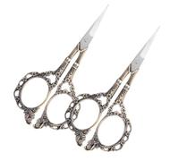 Forbici da cucito 2 pezzi, forbici da ricamo vintage con motivo floreale cesoie per filo da sarto in acciaio inossidabile per lavori di cucito (Bronzo)