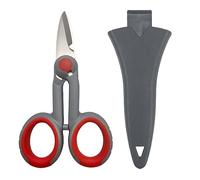 Forbici da elettricista, resistenti, con bordo seghettato, con copertura protettiva, attrezzatura multiuso per esterni, filo di rame, grigio