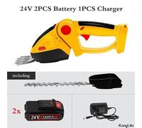 forbici da giardino, 36F/24V Cesoie for siepi elettriche Wireless Ricaricabili Potatura Rasaerba Batteria al litio Tagliasiepi con una sola mano Attrezzi da giardino(24v 2pcs batteries)