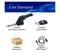 Forbici da giardino elettriche, 2 in 1 Tagliasiepi elettrico Cordless 3.6V USB Rasaerba Ricaricabile Diserbo Cesoie Potatura Rasaerba Attrezzi da giardino(PTET1053)
