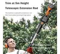 Forbici Da Giardino Elettriche A Batteria, Potatore Manuale Professionale Con Asta Di Prolunga, 2 Batterie E Display Di Alimentazione Per Alberi Arbusti Fattorie Parchi