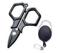 Forbici da Pesca in Acciaio Inossidabile, Mini Trinciapollo Portatile con Cordino a Spirale, Forbice Pinze Accessori da Pesce in Acqua Salata e Dolce