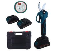 Forbici da Potatura con 2 Batterie da 48V 2.5A, Valigetta Accessori, Trincia Rami Professionale Cesoie Elettriche Portatile, Taglio 42 mm, Doppia Apertura