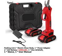 Forbici da Potatura Elettriche 21V 30mm Motore senza spazzole a batteria 88VF Potatura elettrica Cesoie a da 4 pollici Set di motoseghe Strumento for la lavorazione del legno(Pruning Shear R)