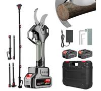 Forbici da potatura elettriche senza fili di qualità professionale con asta telescopica/display LCD/lama di ricambio/2 batterie da 6000mAh, diametro di potatura 40-45 mm, cesoie e forbici da potatura