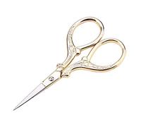 Forbici da Ricamo e Cucito Antiche a Punto Croce - Uso Domestico in Acciaio Inossidabile per Fai da Te, Artigianato, Aghi, Opere d'Arte (Oro)