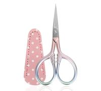 Forbici da ricamo piccole, in acciaio inossidabile Craft forbici piccole affilate per cucire filo artigianale 1 pz con finta copertura delle forbici in pelle (rosa)