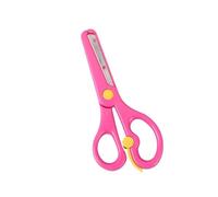 Forbici di sicurezza in plastica a testa tonda per bambini, design con manico a molla, adatte per bambini da 3 a 6 anni, design anti-pizzico, strumento per studenti di rtigianale (rosa)