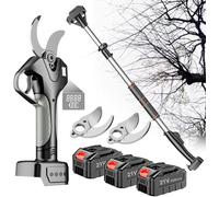 Forbici Elettriche da Potatore A Batteria da 45 Mm con Bacchetta di Prolunga, Potatori Professionali, 2/3 Batterie E 1 Caricabatterie, 3 Blade, 3 Battery