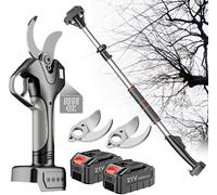 Forbici Elettriche da Potatore A Batteria da 45 Mm con Bacchetta di Prolunga, Potatori Professionali, 2/3 Batterie E 1 Caricabatterie, 3 Blade, 2 Battery