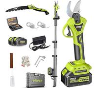 Forbici Elettriche da Potatura Tronchese per Rami Potatore con Asta di Prolunga Reach 160-240 Cm Telescopico Elettrico Cesoia da Taglio Diamete 40/50 Mm, 40mm, Battery*2
