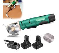 Forbici elettriche in tessuto con blocco di sicurezza e 2 teste di taglio, taglierina rotativa per cucito, artigianato, cartone e pelle