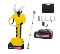 Forbici elettriche per potatura, Cesoie elettriche da potatura, potatrice a batteria con asta di prolunga pieghevole 75 pollici, cintura for attrezzi(Battery with pole 1)