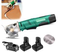 Forbici Elettriche per Tessuti con Blocco di Sicurezza E 2 Teste di Taglio Taglierina Rotante Elettrica per Artigianato Cucito Cartone Pelle, Cutting Height≤25mm